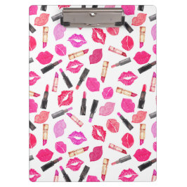 水彩口紅の模様メイクアップアーティスト クリップボード