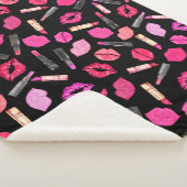 水彩口紅パターンメイクアップアーティストSherpa B シェルパブランケット (3/4)