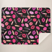 水彩口紅パターンメイクアップアーティストSherpa B シェルパブランケット (正面(横))