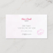 水彩口紅メイクアップアーティストビジネスカード 名刺 (裏面)