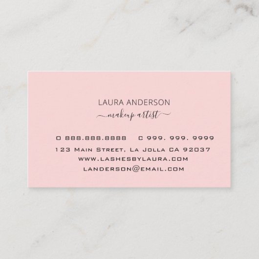水彩口紅メイクアップアーティストビジネスカード 名刺 (裏面)