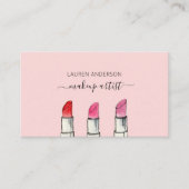 水彩口紅メイクアップアーティストビジネスカード 名刺 (正面)