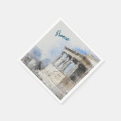 水彩古代アテネギリシャのナプキンス表 スタンダードカクテルナプキン (角)