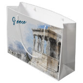 水彩古代アテネ遺跡大抱き枕 ラージペーパーバッグ (裏面アングル)