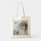 水彩古代ギリシャのアテネ遺跡 トートバッグ (裏面)