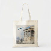 水彩古代ギリシャのアテネ遺跡 トートバッグ (正面)