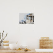 水彩古代ギリシャのアテネ遺跡 ポスター (キッチン)