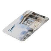 水彩古代ギリシャのアテネ遺跡 マグネット (左側)