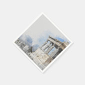 水彩古代ギリシャPアテネ遺跡 スタンダードカクテルナプキン (角)