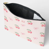 水彩可愛いさくらんぼと弓。 アクセサリーポーチ (見開き)