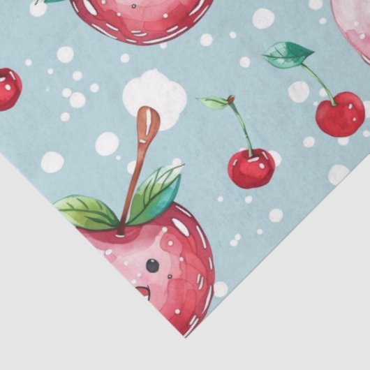 水彩可愛いさくらんぼデカップアート 薄葉紙 (詳細)