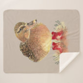 水彩可愛いアヒルのゴムブーツ動物アート シェルパブランケット (正面(横))