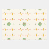 水彩可愛いイースターバニーとイースターエッグ ラッピングペーパーシート (正面2)