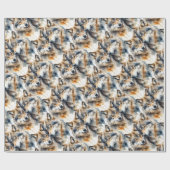 水彩可愛いオオカミ動物野生動物自然 ラッピングペーパー (フラット)