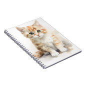 水彩可愛いオレンジ虎猫子猫 ノートブック (右側)