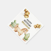 水彩可愛いカウボーイ1stロデオ誕生日 スタンダードカクテルナプキン (角)