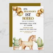 水彩可愛いカウボーイ1stロデオ誕生日