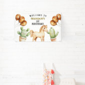 水彩可愛いカウボーイ1stロデオ誕生日 横断幕 (インサイチュ)