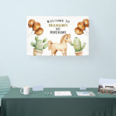 水彩可愛いカウボーイ1stロデオ誕生日 横断幕 (トレードショー)