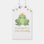 水彩可愛いカエル第1誕生日 ギフトタグ (裏面)