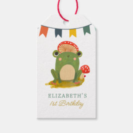 水彩可愛いカエル誕生日 ギフトタグ
