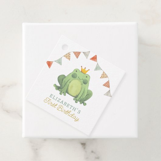 水彩可愛いカエル誕生日 フェイバータグ (インサイチュ)