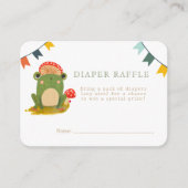 水彩可愛いカエル赤ちゃんシャワーおむつラッフルエンク エンクロージャーカード (正面)