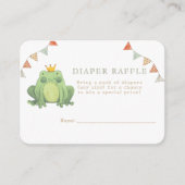 水彩可愛いカエル赤ちゃんシャワーおむつラッフル エンクロージャーカード (正面)