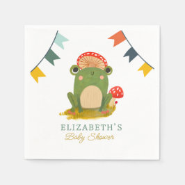 水彩可愛いカエル赤ちゃんシャワー スタンダードカクテルナプキン