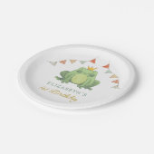 水彩可愛いカエル1歳の誕生日 ペーパープレート (アングル)