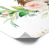 水彩可愛いカワイトプラタプス赤面ピンクフローラウォール ポスター (角)