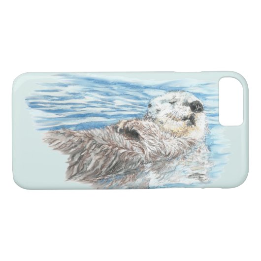 水彩可愛いカワウソ動物自然 Case-Mate iPhoneケース (裏面(横))