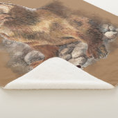 水彩可愛いカワーター動物の野生動物自然アート シェルパブランケット (3/4)