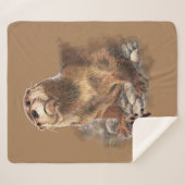 水彩可愛いカワーター動物の野生動物自然アート シェルパブランケット (正面(横))