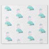 水彩可愛いカーベビーシャワーラッピング紙 ラッピングペーパー (フラット)