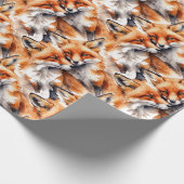 水彩可愛いキツネキツネ動物野生動物自然 ラッピングペーパー (角)