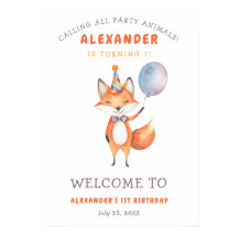 水彩可愛いキツネ1歳