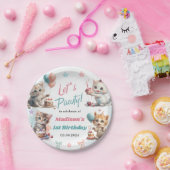 水彩可愛いキティ猫1歳の誕生日 ペーパープレート (パーティー)