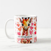 水彩可愛いキリンハート1st母の日 コーヒーマグカップ (左)