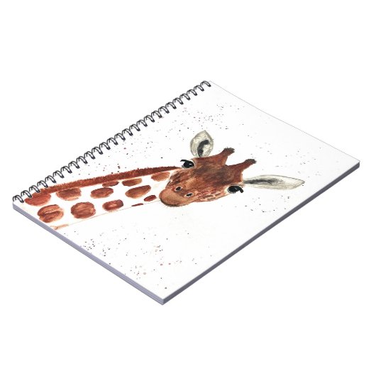 水彩可愛いキリン動物サファリジャングルアート ノートブック (左側)