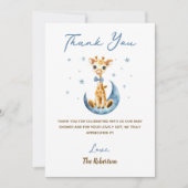 水彩可愛いキリン赤ちゃんシャワー男の子 サンキューカード (正面)