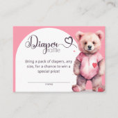 水彩可愛いクマおむつラッフルチケット エンクロージャーカード (正面)