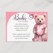 水彩可愛いクマの本ベビーチケット エンクロージャーカード (正面)