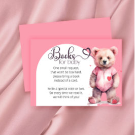 水彩可愛いクマの本ベビーチケット エンクロージャーカード
