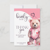 水彩可愛いクマ赤ちゃんシャワーありがとう カード (正面)
