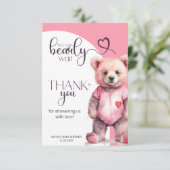 水彩可愛いクマ赤ちゃんシャワーありがとう カード (スタンド正面)