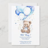 水彩可愛いクマ赤ちゃんシャワー招待状 招待状 (正面)