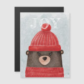 水彩可愛いクマ。クリスマスウッドランド動物 (正面/裏面)