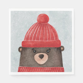 水彩可愛いクマ。クリスマスウッドランド動物 スタンダードランチョンナプキン