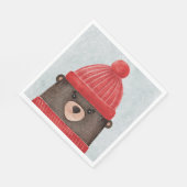 水彩可愛いクマ。クリスマスウッドランド動物 スタンダードランチョンナプキン (角)